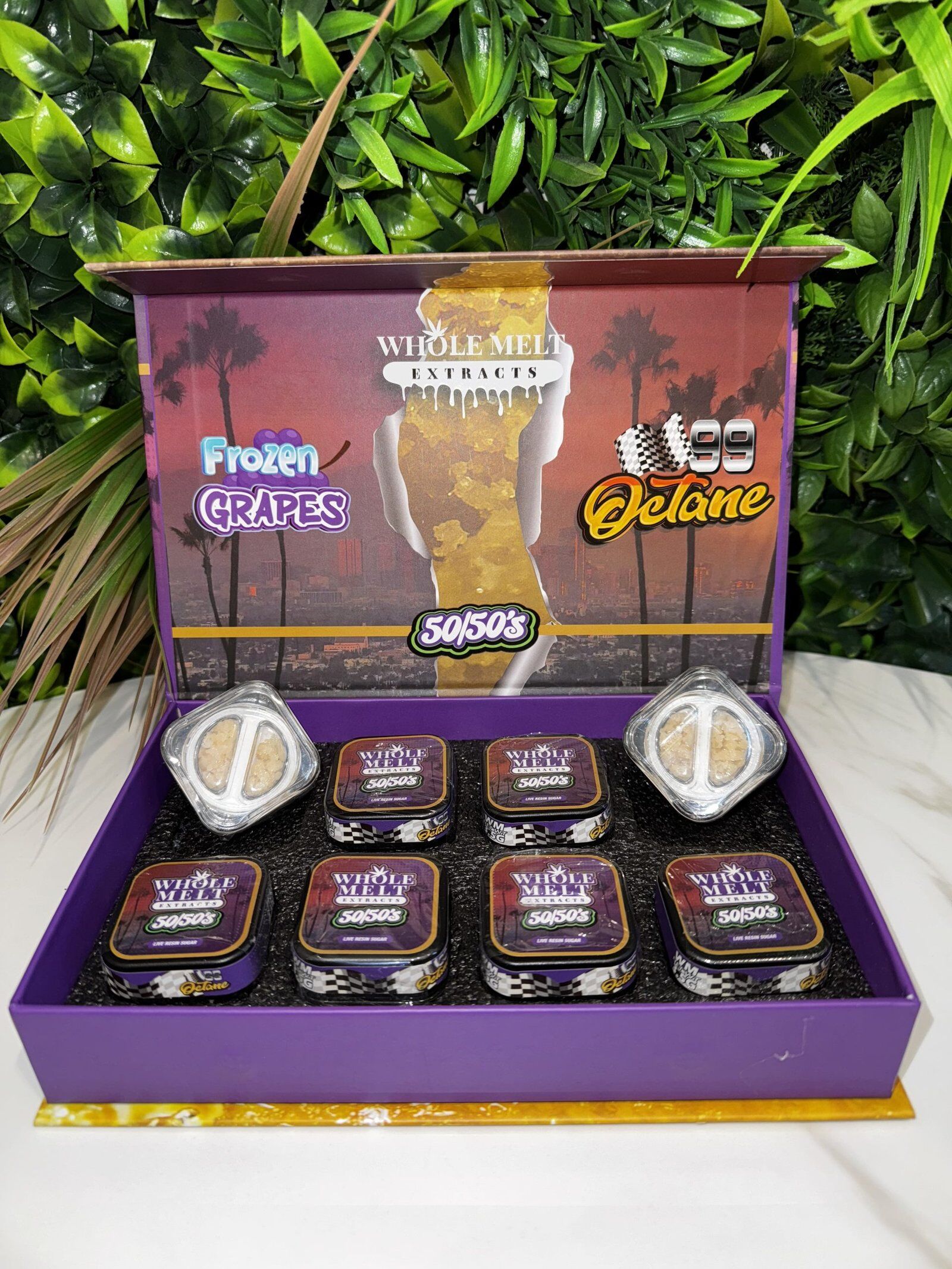 Whole Melt 50/50’s Resin Box: Frozen Grapes x Octane 99 - Whole Melt Extract Official Whole Melt 50/50’s Resin Box: Frozen Grapes x Octane 99 - Whole Melt Extract Official